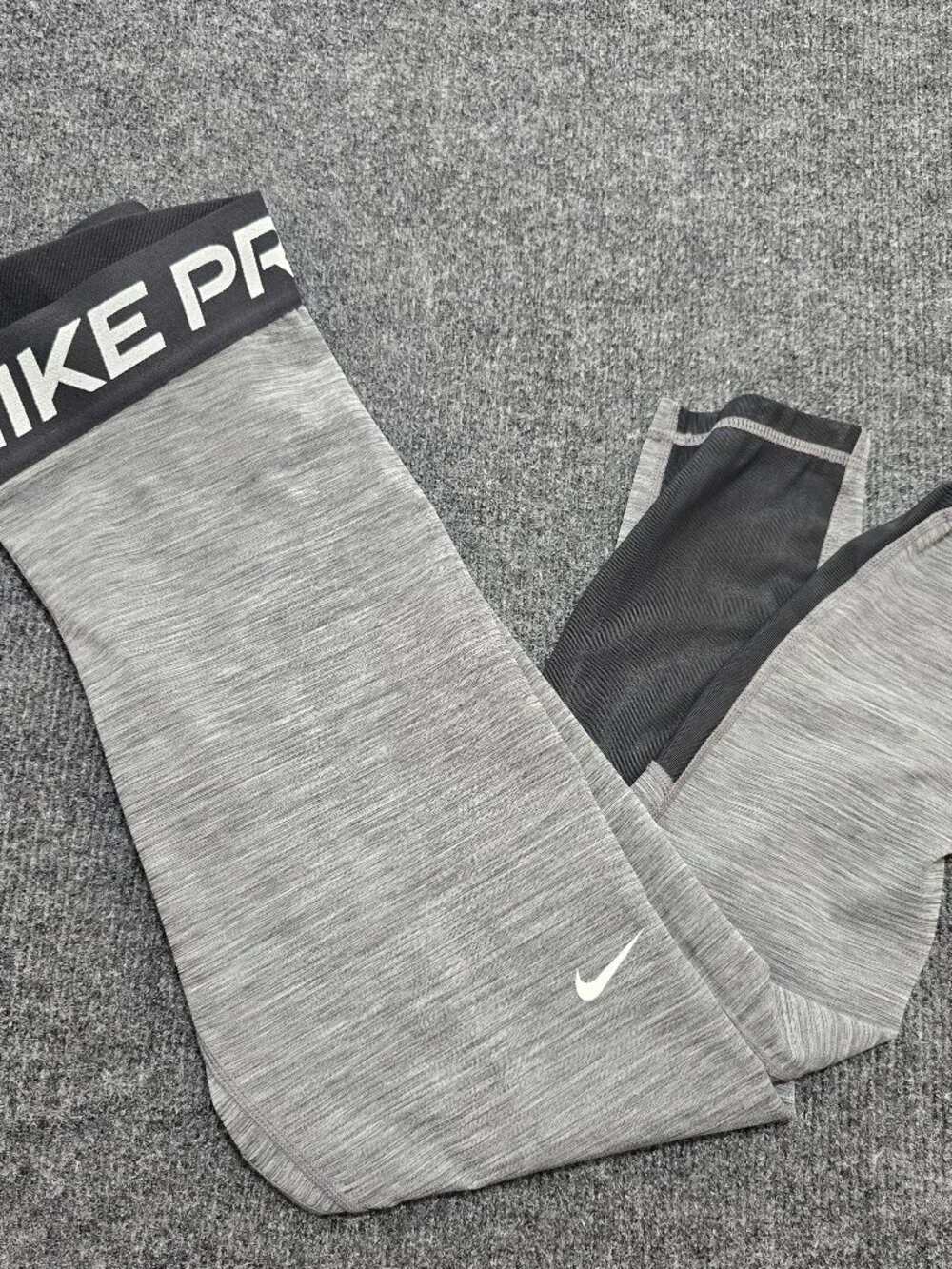Nike Pro Leggings Women’s Medium Gray Black Colorblock High Waist Workout Pants
